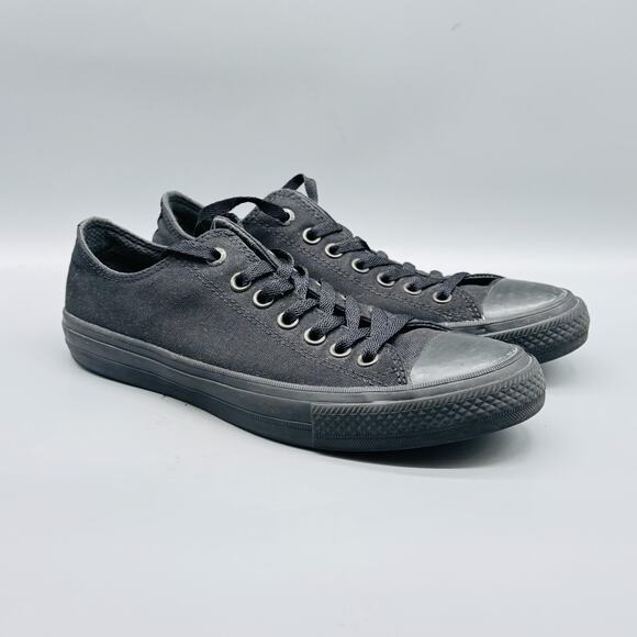 Converse Shoes Mens 8.5 Black Chuck Taylor All Star II Low Top Lace Up Sneakers - Picture 2 of 11